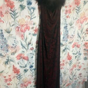 Vintage Elegant Black and Red Evening Gown